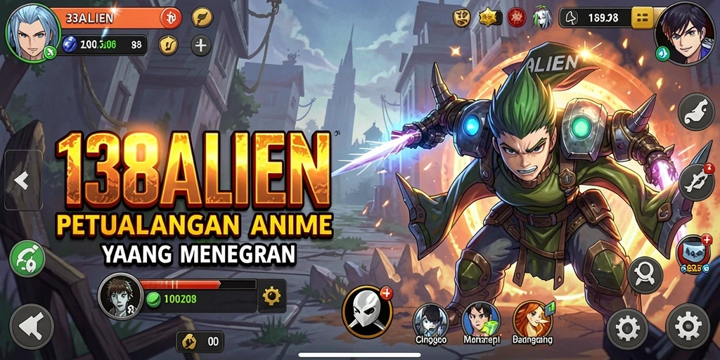 Screenshot gameplay 138ALIEN menunjukkan aksi pertarungan yang apik dan karakter Anime unik.