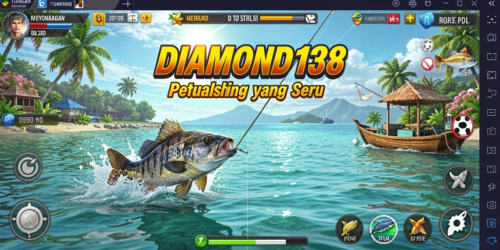 Tampilan gameplay memancing yang menarik di DIAMOND138.