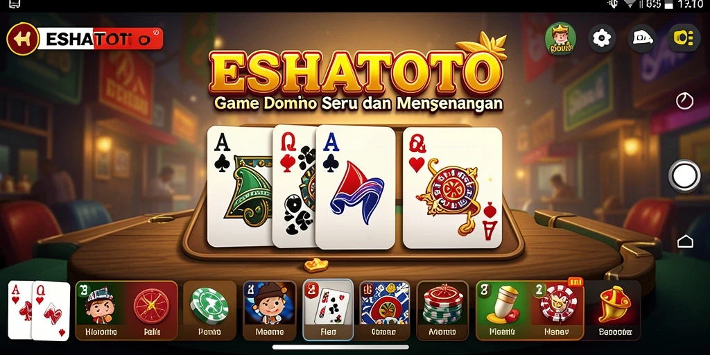 Tampilan seru dari gameplay ESHATOTO yang menampilkan aksi Domino.