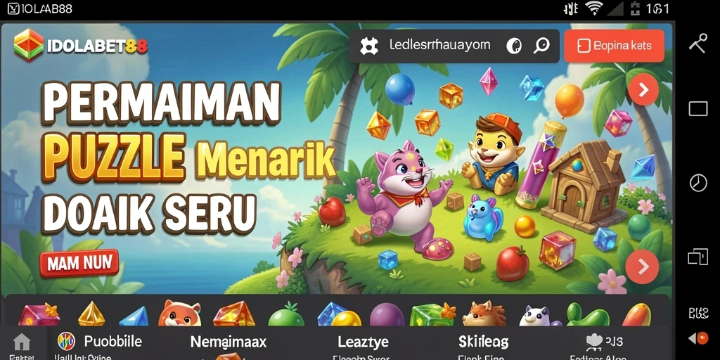 Tampilan gameplay Puzzle seru di IDOLABET88.