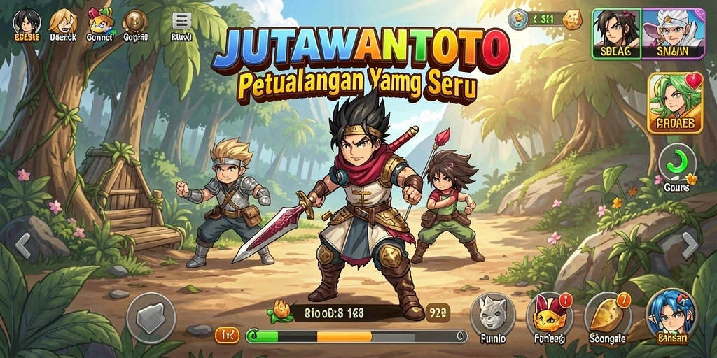 Gameplay JUTAWANTOTO yang penuh aksi dan karakter menarik.
