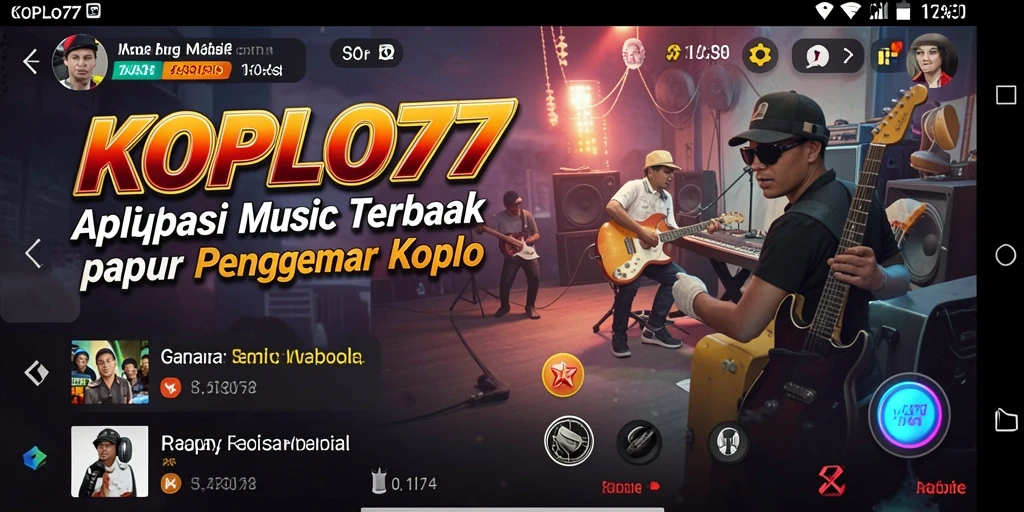 Tampilan antarmuka KOPLO77 dengan pilihan lagu Koplo.