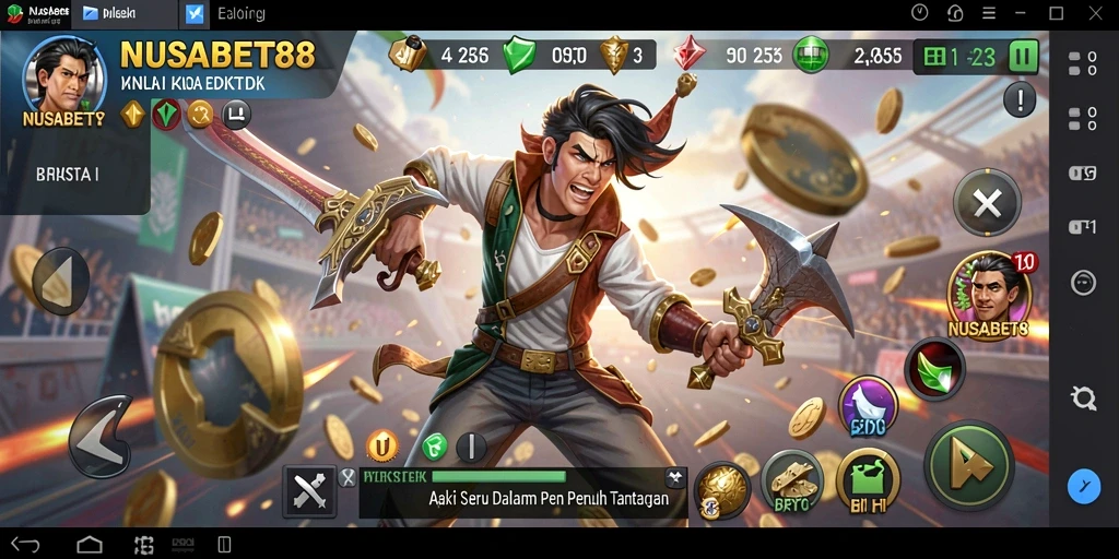 Tampilan aksi seru dari gameplay NUSABET88 yang mendebarkan.