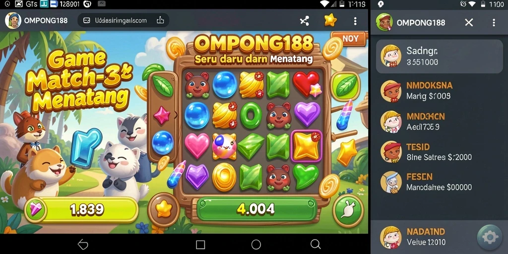Tampilan gameplay OMPONG188 yang seru dan penuh warna.