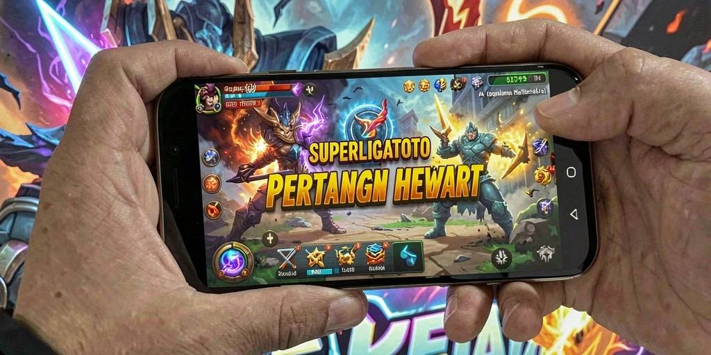 Tangkapan layar utama SUPERLIGATOTO menunjukkan aksi pertarungan yang mendebarkan.